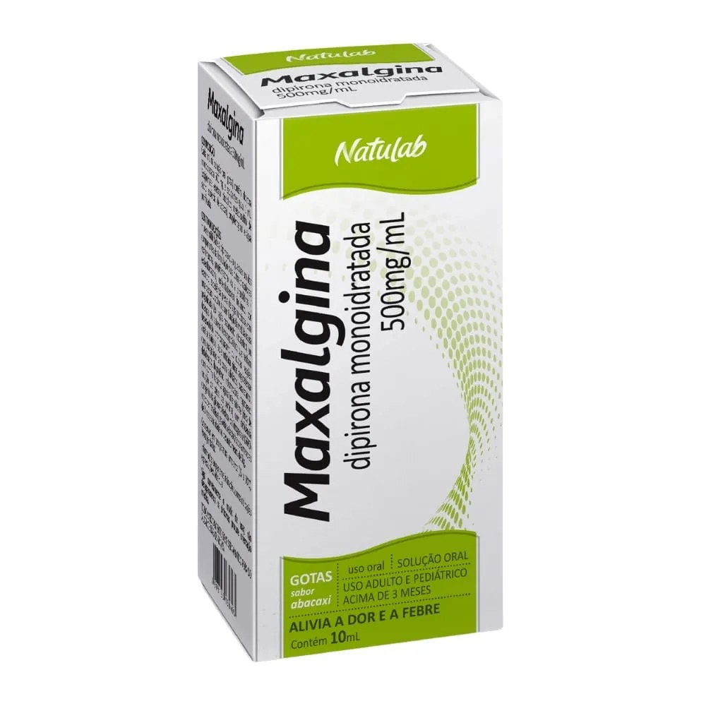 Maxalgina Dipirona 500mg/ml Abacaxi Gotas 10ml Natulab